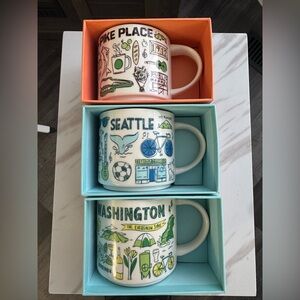 Starbucks City Collection Mugs Seattle Washington Pike Place BNIB